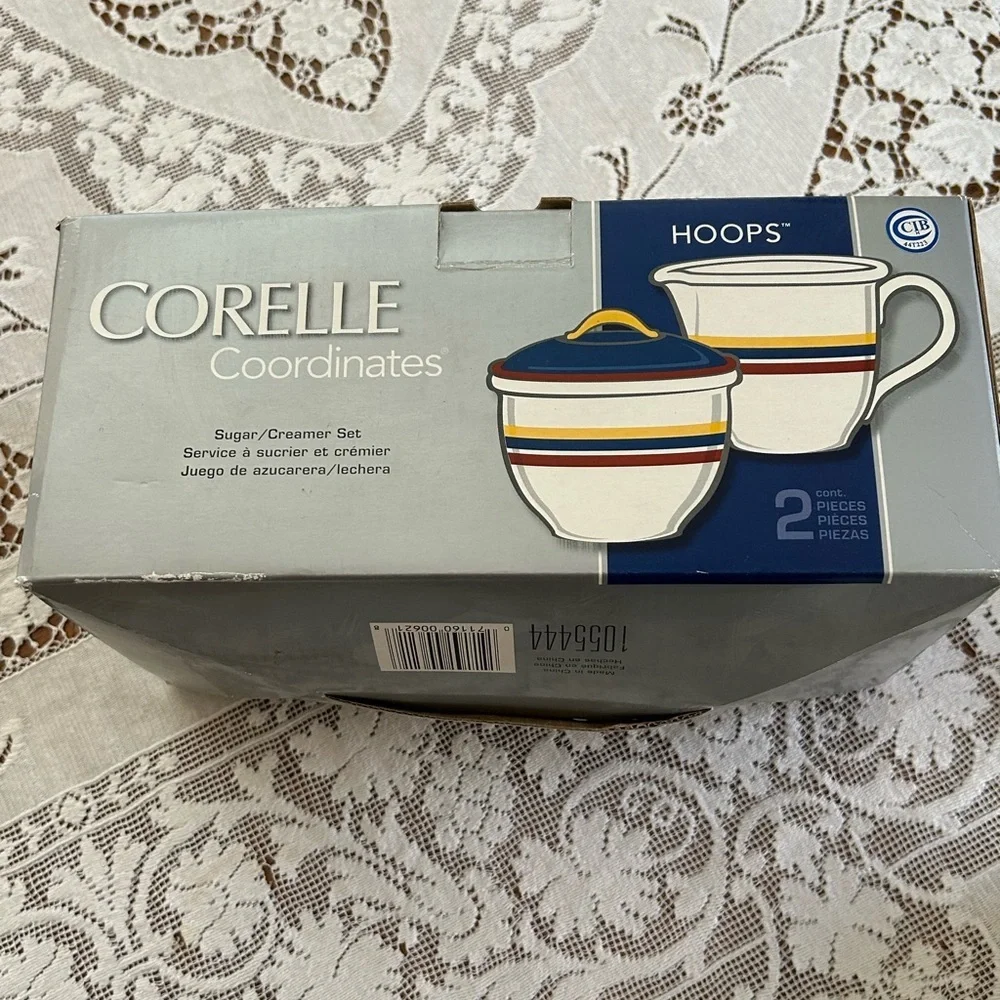 Corelle Coordinates Ceramic Sugar / Creamer Set
